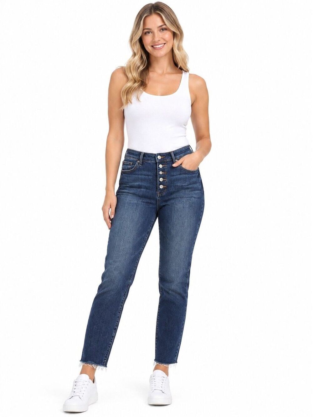 Judy Blue Womens High Rise Button Fly Skinny Jeans Size 18W Plus Slimming Casual